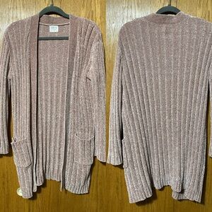 Cozy Ribbed Open-Front Cardigan Sweater